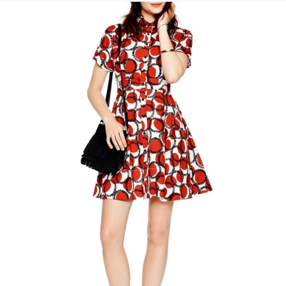 Kate Spade Red and White Patterned Dress - Picture 2 of 12